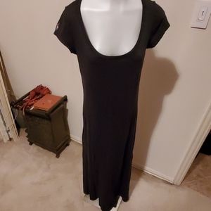 Short Sleeve Heather Gray Maxi Dress